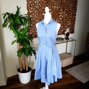 Ann Taylor Sleeveless Shirt Dress with Belt
